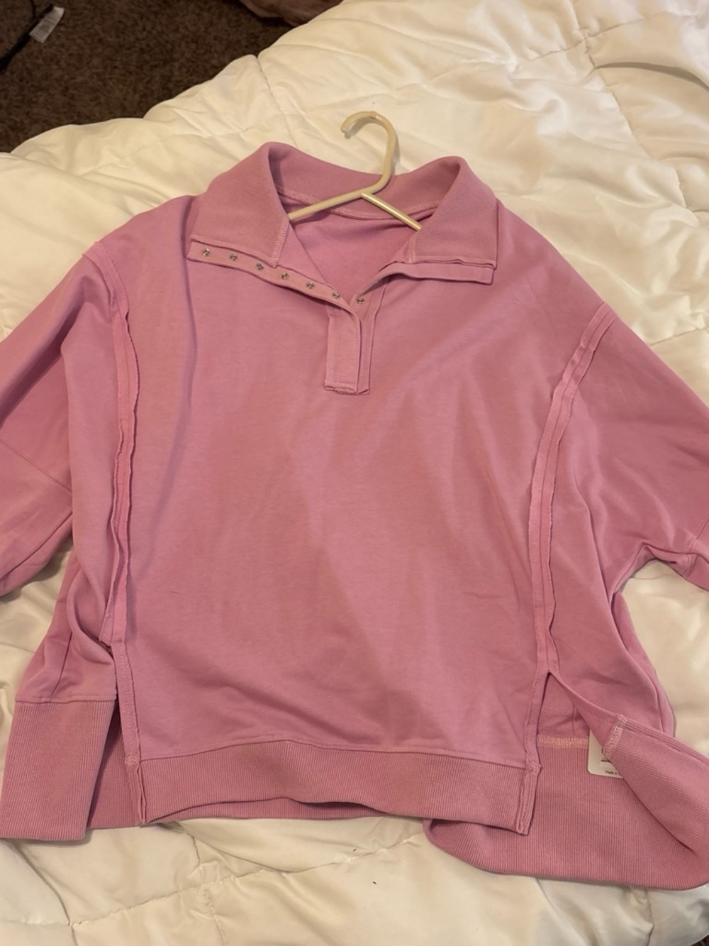 Amazon Light Pink Half-Zip Pullover Sweatshirt